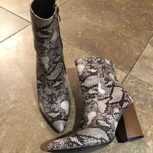 Snakeskin Booties